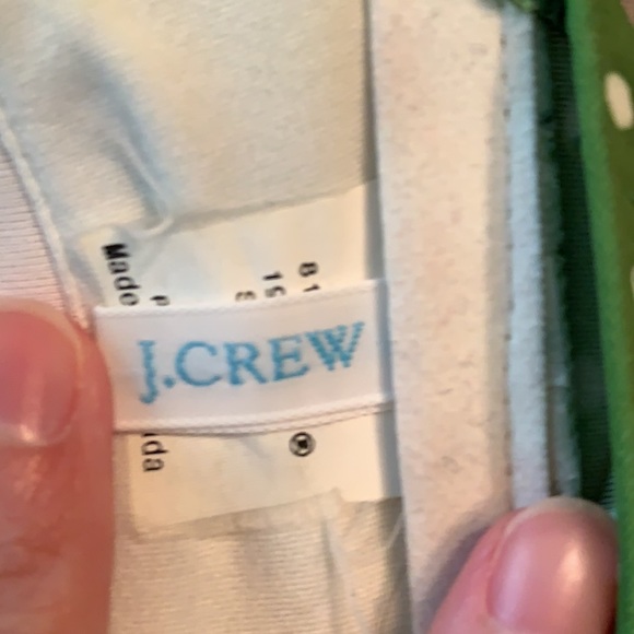 J. Crew XS green and white polka dot bandeau - Picture 4 of 5